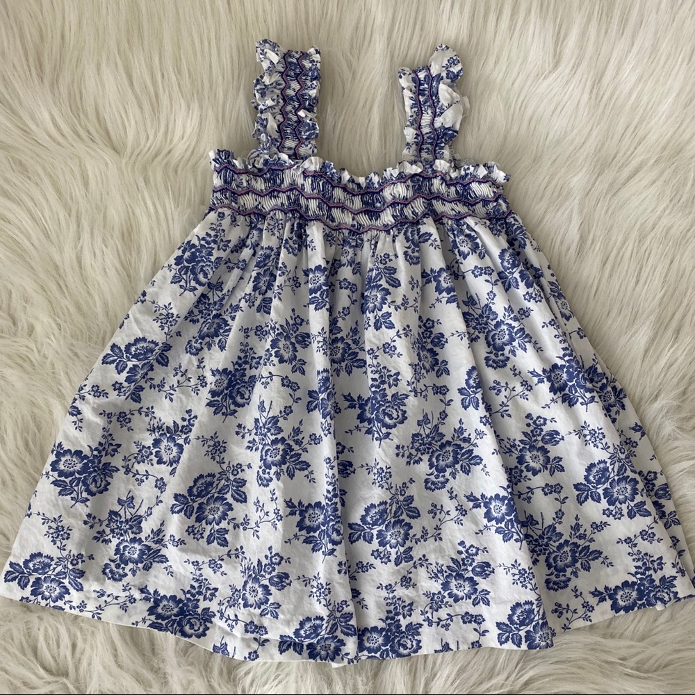 Edgehill Collection Blue & White Dress - Size 3T